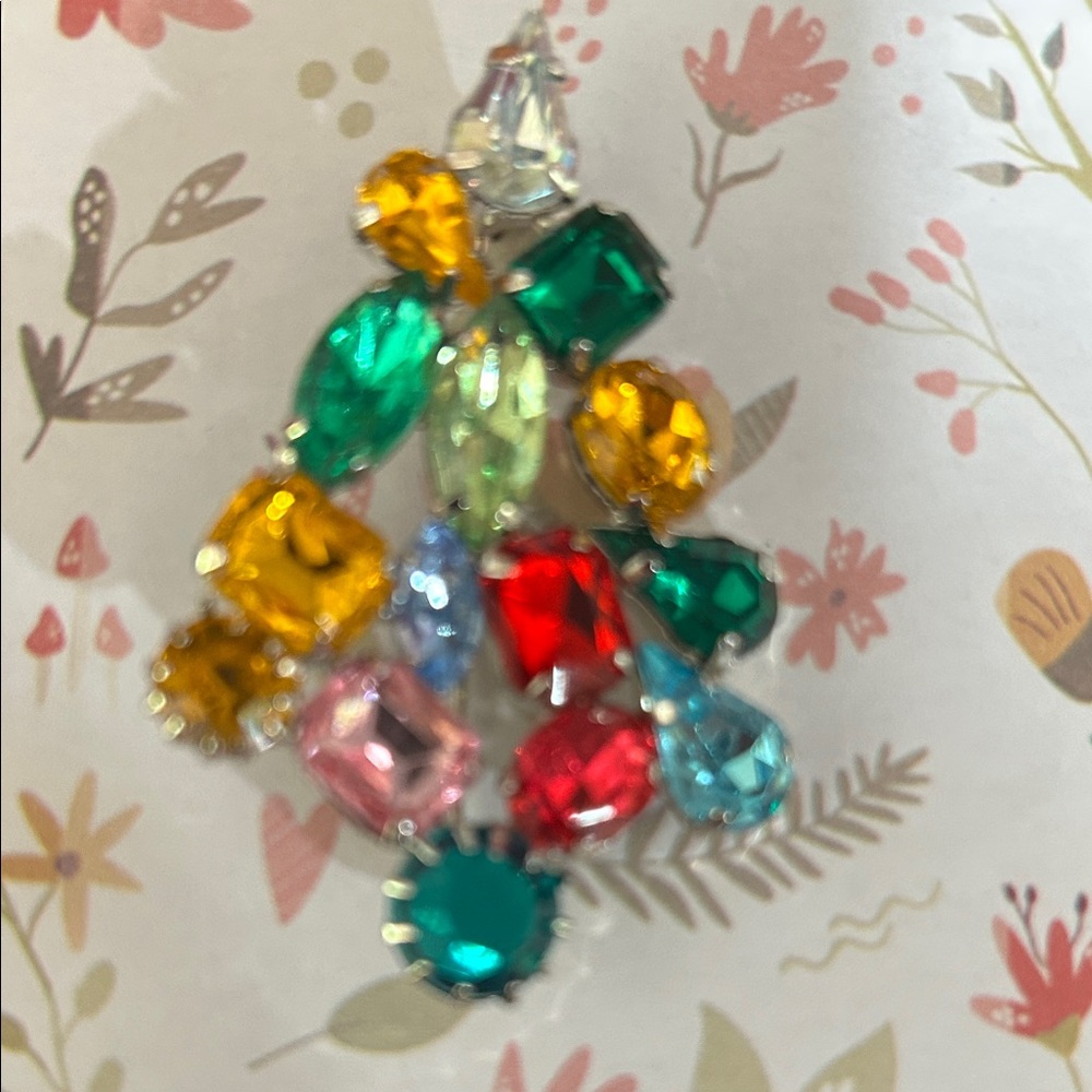 Vibrant Multicolor Gemstone Brooch